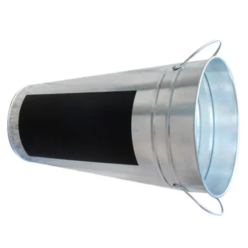 

1Pc Iron Sheet Flower Bucket with Waterproof Blackboard Sticker Hydroponics Flower Container Garden Planter Display Flower Tub f