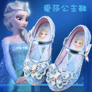 

Disney children's crystal shoes 2020 new girls' single shoes Frozen 2 elsa Princess shoes Sophia catwalk show shoes high heels
