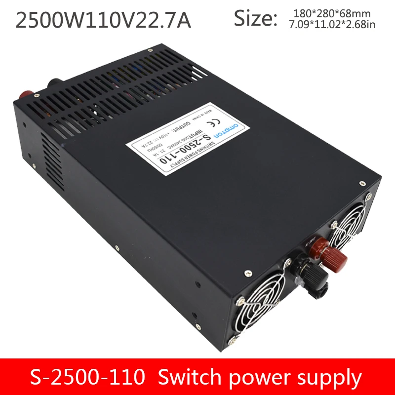S-2500-110V20A высокой мощности питания Выходное напряжение 0-110VDC Регулируемый с цифровым дисплеем устройства питания