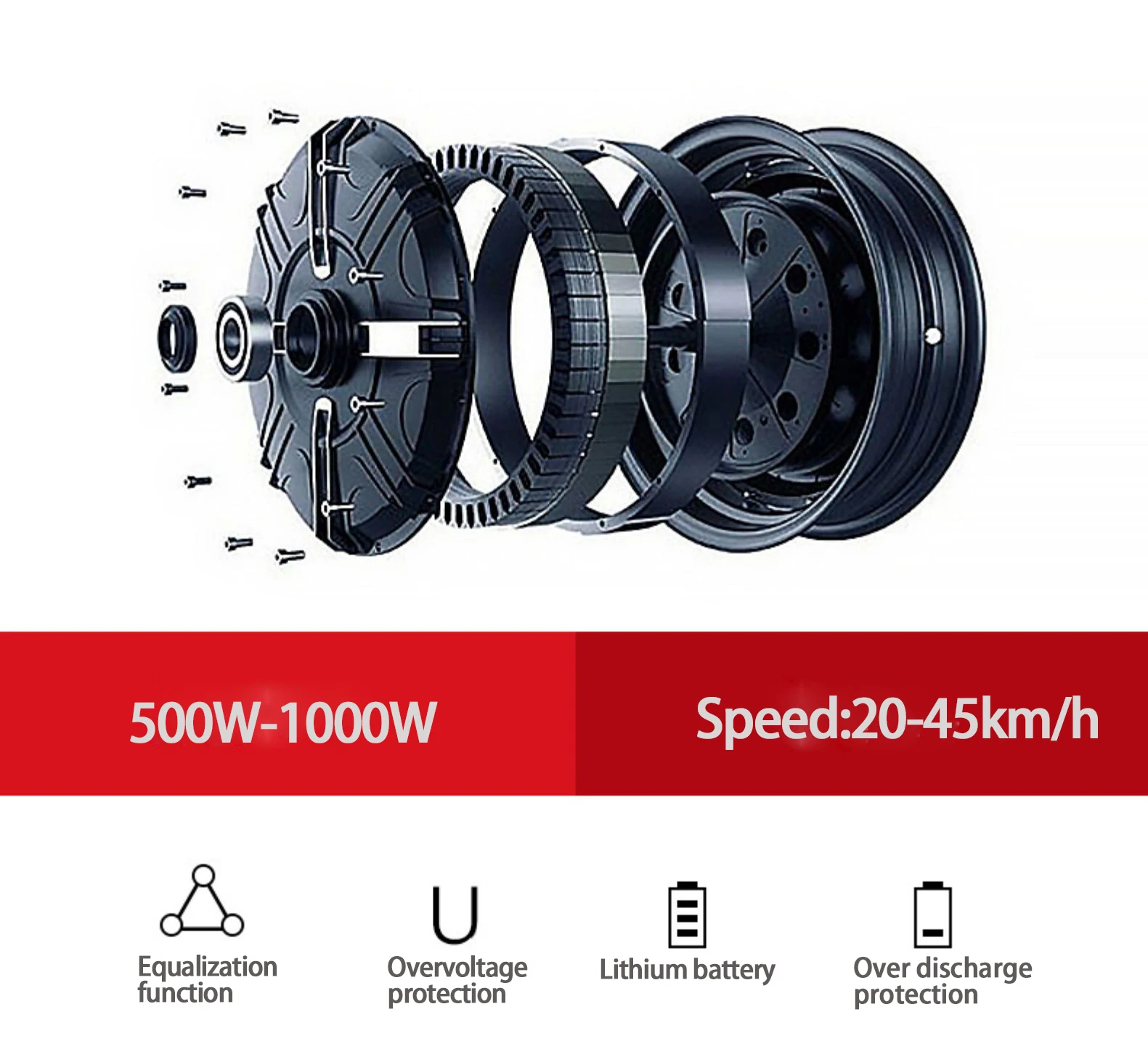 3 Wheels 48V 1000W E Scooter Front Motor Wheel Electric Scooter for Adults 80KM Distance Folding Electric Skateboard Hoverboard