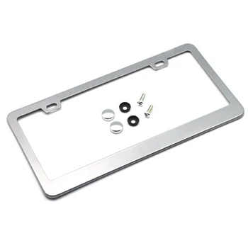 

Hot 2 Holes Cover Holders Aluminum Alloy Matte Universal Durable US Vehicles Easy Install Practical With Screws License Plate Fr