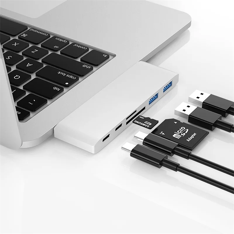 USB C концентратор type-C 3,0 адаптер для Macbook многопортовый кардридер адаптер конвертер док-станции для ноутбука алюминиевый сплав