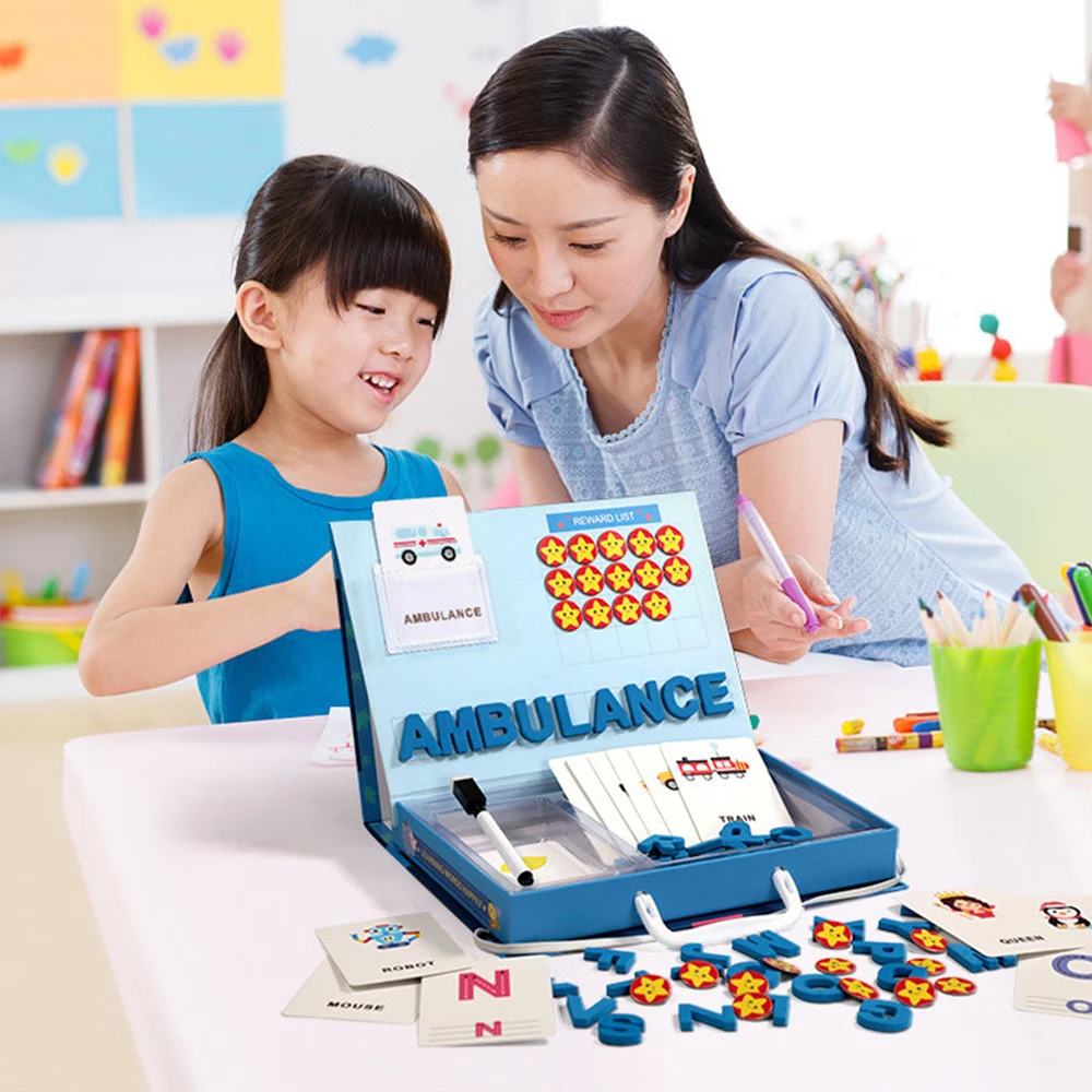 

Children's Magnet Puzzle Toy Learning English ABC Alphabet Card Wooden Early Education Cognitive Toy Kids Animal Puzzle Toys