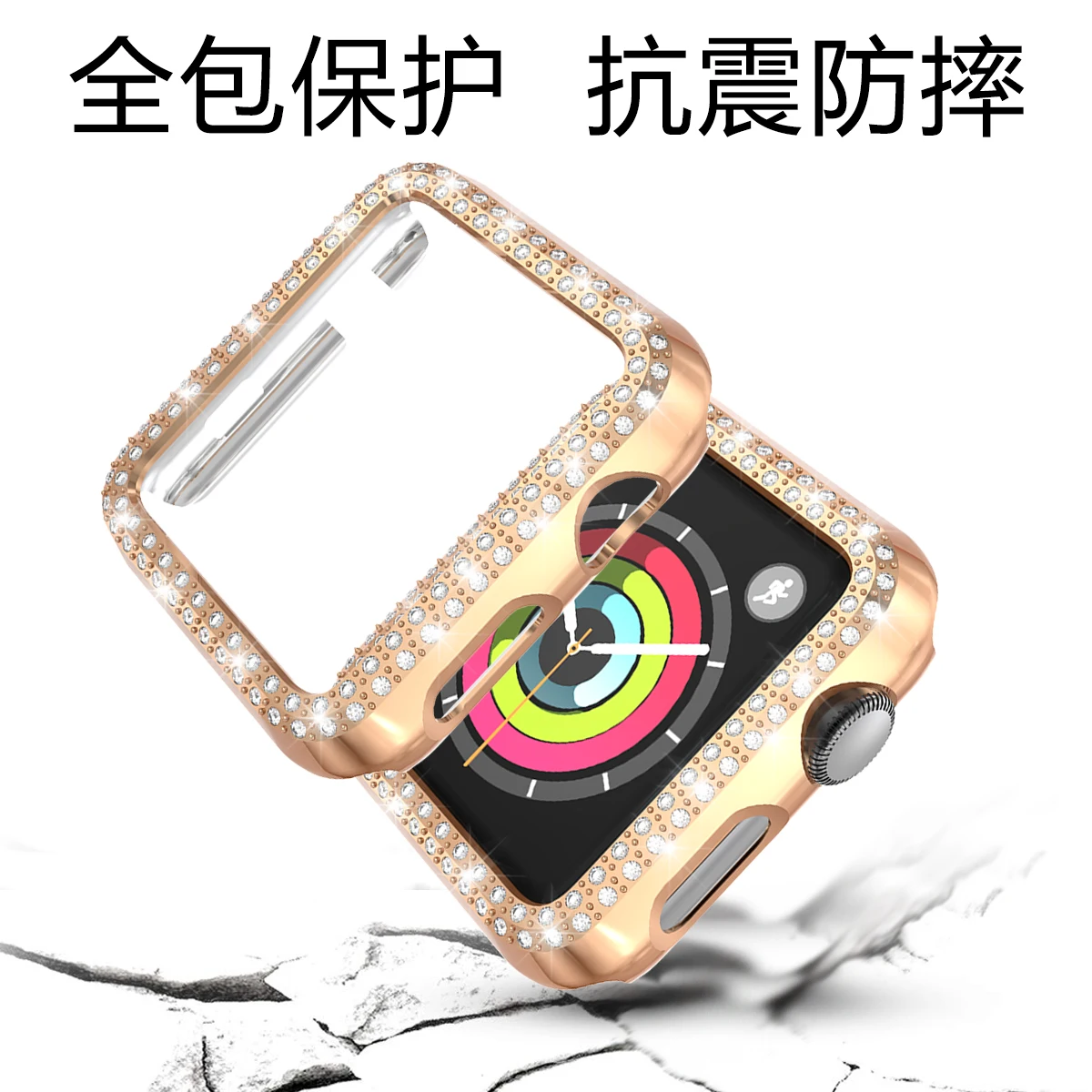 Чехол для часов apple watch 5 4 3 2 band case 38 мм 42 мм 40 мм 44 мм Защитная пленка для экрана ПК крышка для iWatch Series 5 4 3 2 1 Diamond