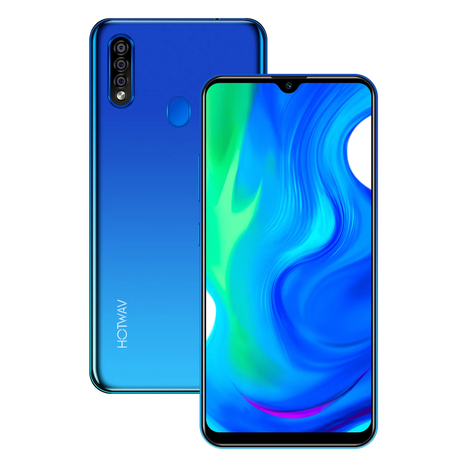 XGODY HOTWAV 4G Mobile Phones 19:9 Waterdrop 6.3Inch Smartphone Android 9.0 Quad Core 2GB 16GB Face ID 4150mAh Fingerprint Phone