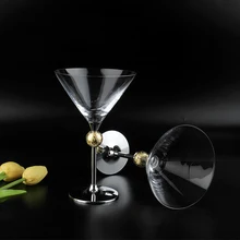 Вечерние чашки для коктейлей, креативный золотой шар из фольги, нержавеющая сталь, подставка для коктейлей, стеклянный Свадебный хрустальный кубок, украшение для Рождества