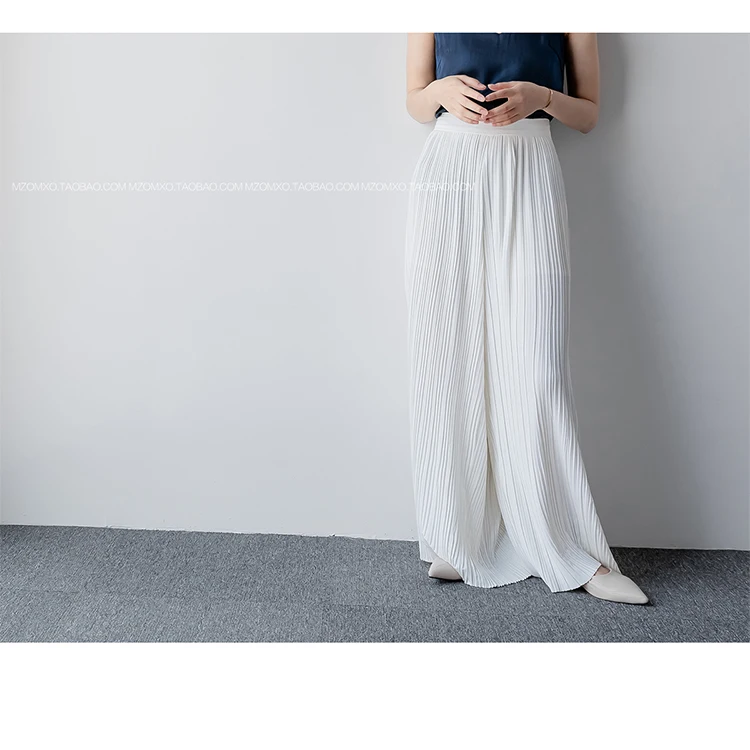 Горячая Miyake модные складные узкие soild длинные брюки Широкие брюки