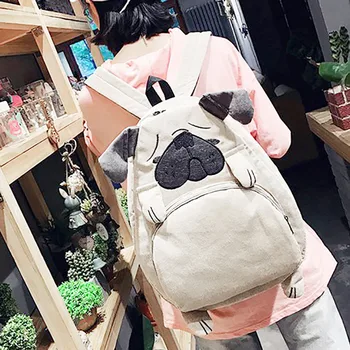 

38# Women Cute Carton Backpacks Fashion Backpack Animal Dog Bag Anti-theft Shoulder Bag Leisure Backpack Bagpack Ruckzack