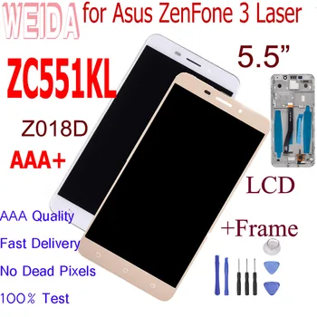 WEIDA 5.5For Asus ZenFone 3 Laser ZC551KL LCD Display Panel Touch Screen Assembly Frame Digitizer +Tools Z018D LCD ZC551KL goowiiz синий asus zenfone 3 laser zc551kl