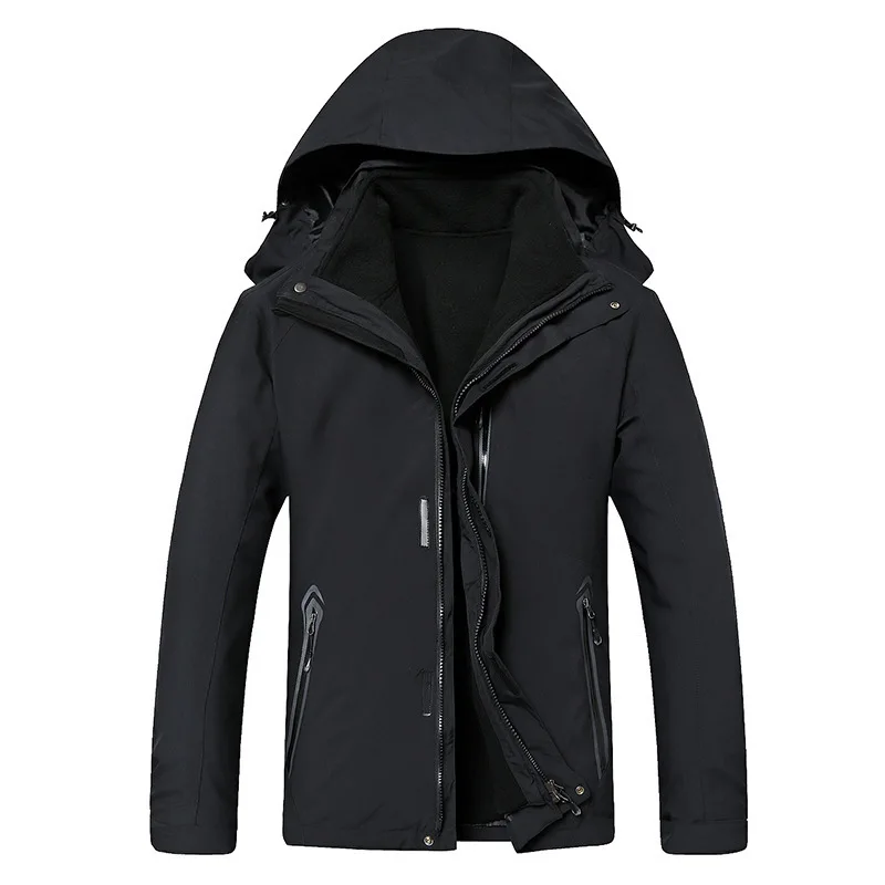 

Plus Fat plus Size Charge Clothing Three-in-one Male Jacket Large Size Fat Man Windproof Rainproof Two-piece Set