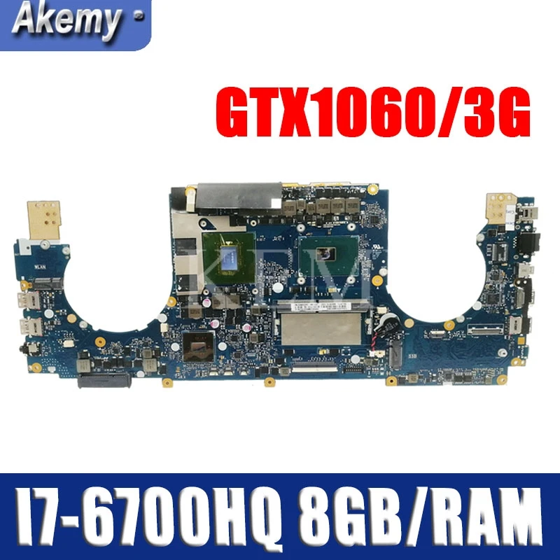  GL502VM motherboard REV:2.0 For ASUS GL502VM GL502VML Laptop motherboard HM170 I7-6700HQ GTX1060/3G
