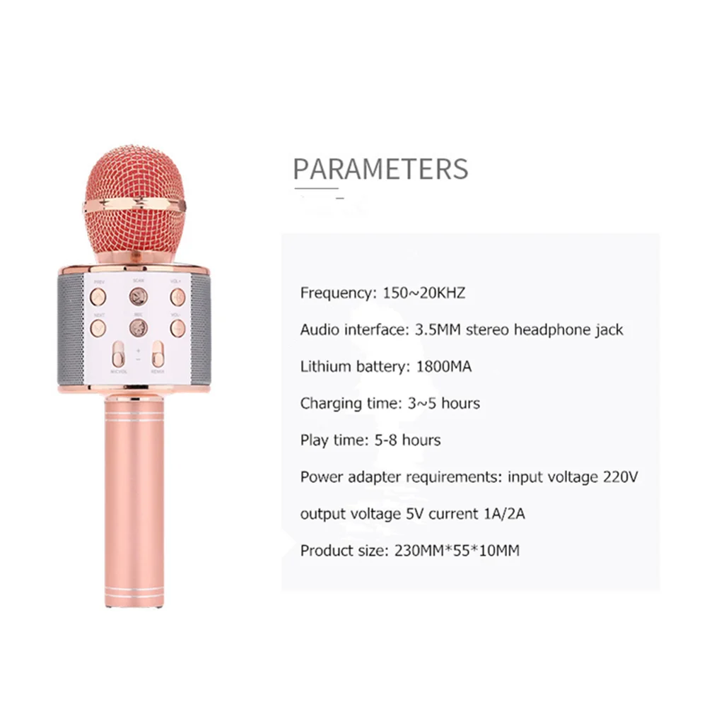 10 шт. профессиональный bluetooth беспроводной микрофон динамик ручной микрофон караоке микрофон музыкальный плеер пение рекордер KTV
