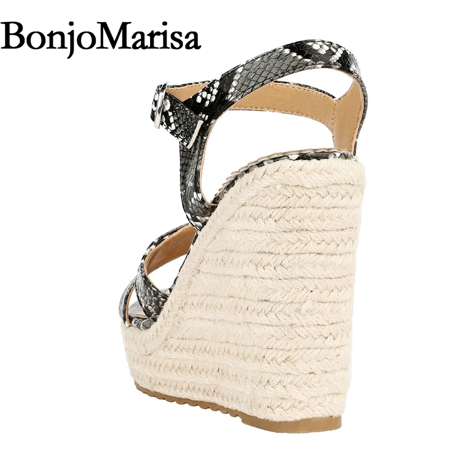 snakeskin platform espadrilles