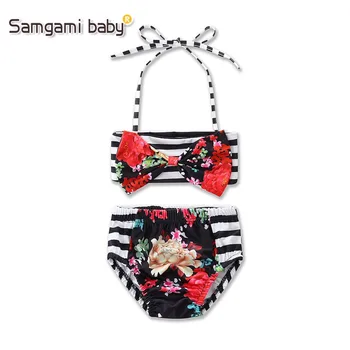 

2020 New Girls' Swimsuit Split Children's Swimsuit Big Flower Print