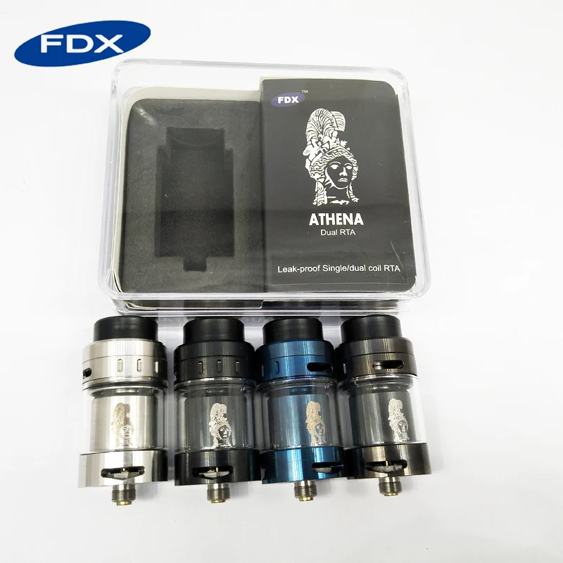 

FDX ATHENA RDTA Style 510 RTA 4ml Capacity 25mm Vaporizer Tank For Electronic Cigarette Box Mod Hookah Vape Atomizer