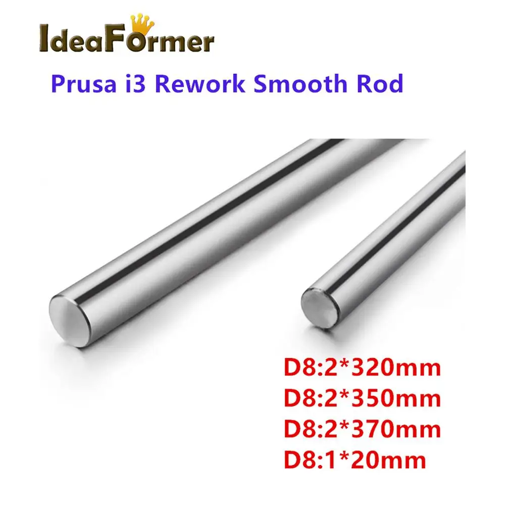 7 шт. детали для 3D-принтера Reprap Prusa i3 OD8mm комплект оптической оси 20 мм 320 мм 350 мм 370 мм хромированная сталь линейный рельсовый вал гладкий стержень