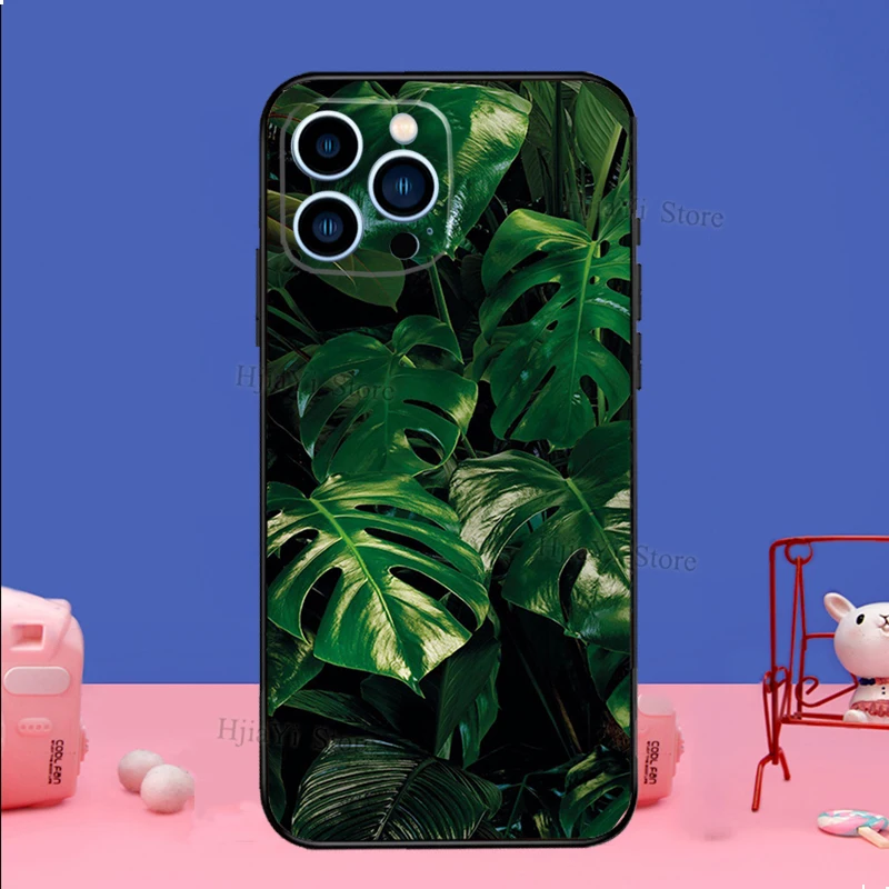 11 cases Leaves Monstera Green Phone Case For iPhone 11 12 13 Pro Max Mini X XS XR 7 8 Plus SE2 Funda Coque Capa Cover cases for iphone 11