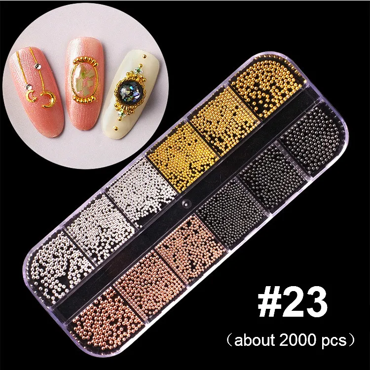 Mixed Colorful Rhinestones For Nails Crystal Stones Gems Manicure Accessories Studs 27 Models Diamonds 3D Nail Art Decorations - Цвет: 23