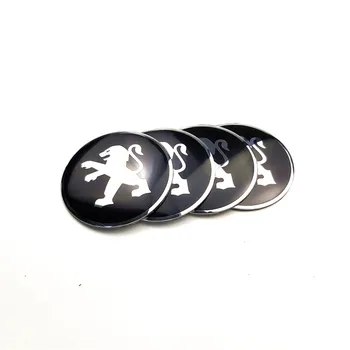 

4Pcs Car Accessories 3D Tire Wheel Center Hub Caps Sticker Decals For Peugeot 107 108 206 207 308 307 508 2008 3008 Car Styling