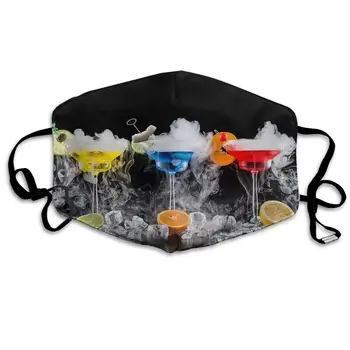 

Colorful Cocktail Drinks Anti Dust Half Face Mouth Mask, Unisex Cotton Warm Fashion Adjustable Washable Mask