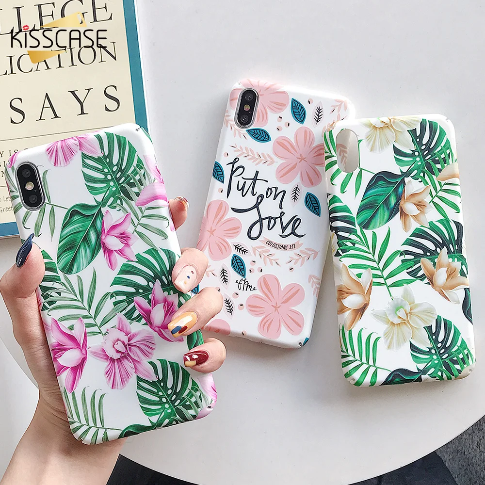 

KISSCASE Leaves Luminous Case for iPhone XR XS X XSMAX Cover Shockproof Girly Case for iPhone 7 8 6 6S 5 5S SE Fundas Coque Capa