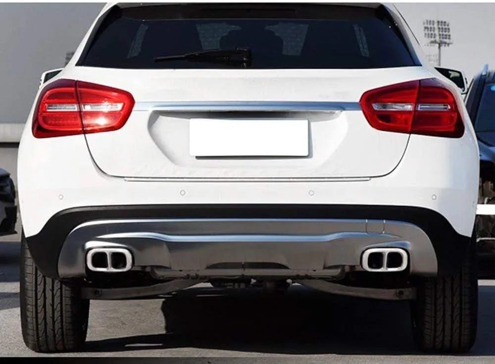

304 Stainless Steel Rear Exhaust Output Tail Pipe Frame Cover Trim 2pcs For Mercedes Benz GLA X156 200 220 260 2015 2016