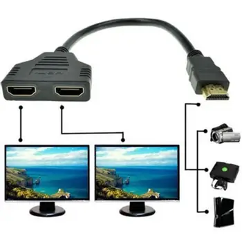 

1080P HDMI Port Male to 2 Female 1 In 2 Out Splitter Cable Converter Adapter