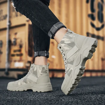 

military high cowboy platform chelsea winter summer ANKLE MEN men ankle dress shoes canvas man riding boot home Winter coturno