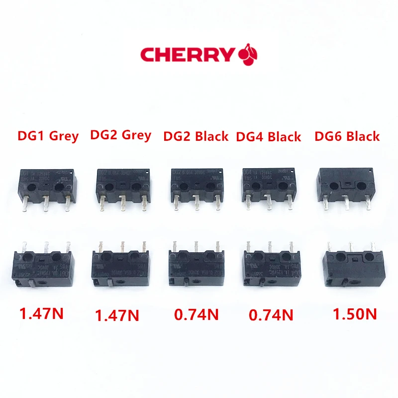 10 шт./лот New CHERRY DG1 DG2 DG4 T85 мышь микропереключатель Черный Серый Золотой сплав 0.74N