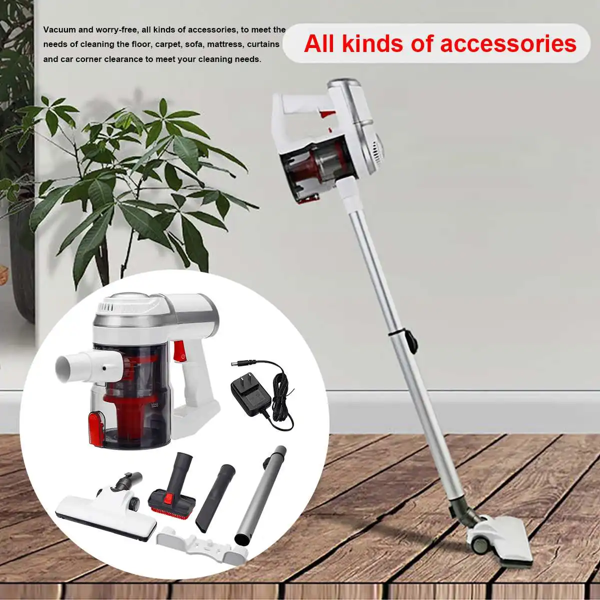 

Household 9500Pa Vacuum Cleaner Handheld 2-in-1 Vacuum Cleaner Wireless Cordless Carpet Dust Collector Multiple Noise Reduction