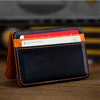 

Simple Wallets Money Clip Men Bifold Leather Fashion Mini Neutral Magic Boy Wallet Purse Card Case Money Clip Bags carteira