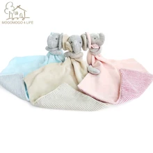 De Lujo recién nacido bebé juguetes elefante de dibujos animados adorable juguete de peluche suave respetuoso del medio ambiente de algodón multifunción Saliva toalla para niños(China)