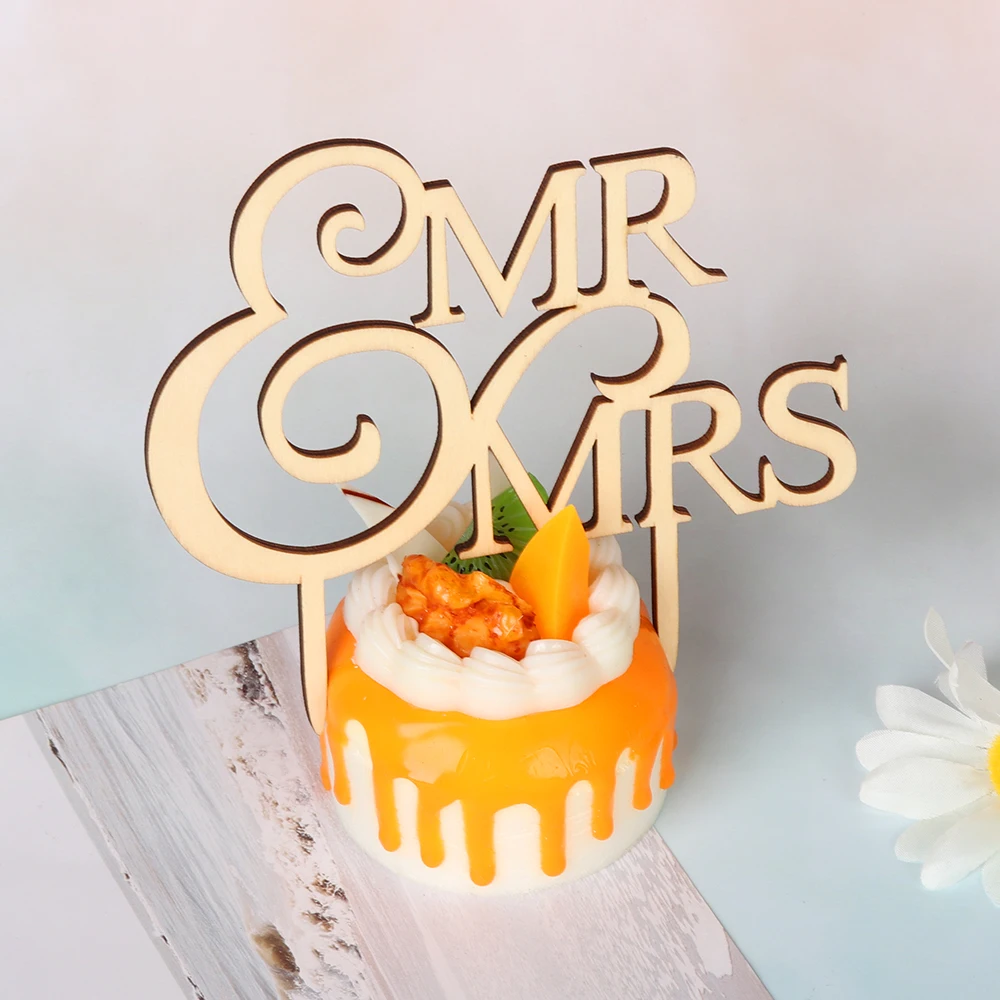 1 шт. &quotMr and Mrs&quot Винтажный деревянный Топпер для свадебного торта деревенские