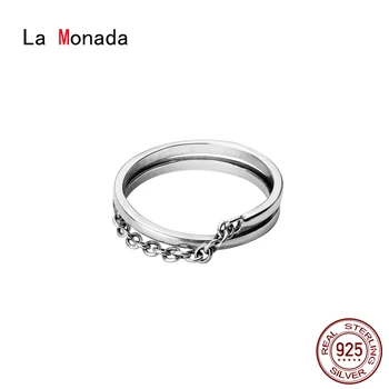 

La Monada Chain Layers Silver Ring 925 Korean Adjustable Rings For Women Silver 925 Sterling Jewelry Stylish Rings For Girls