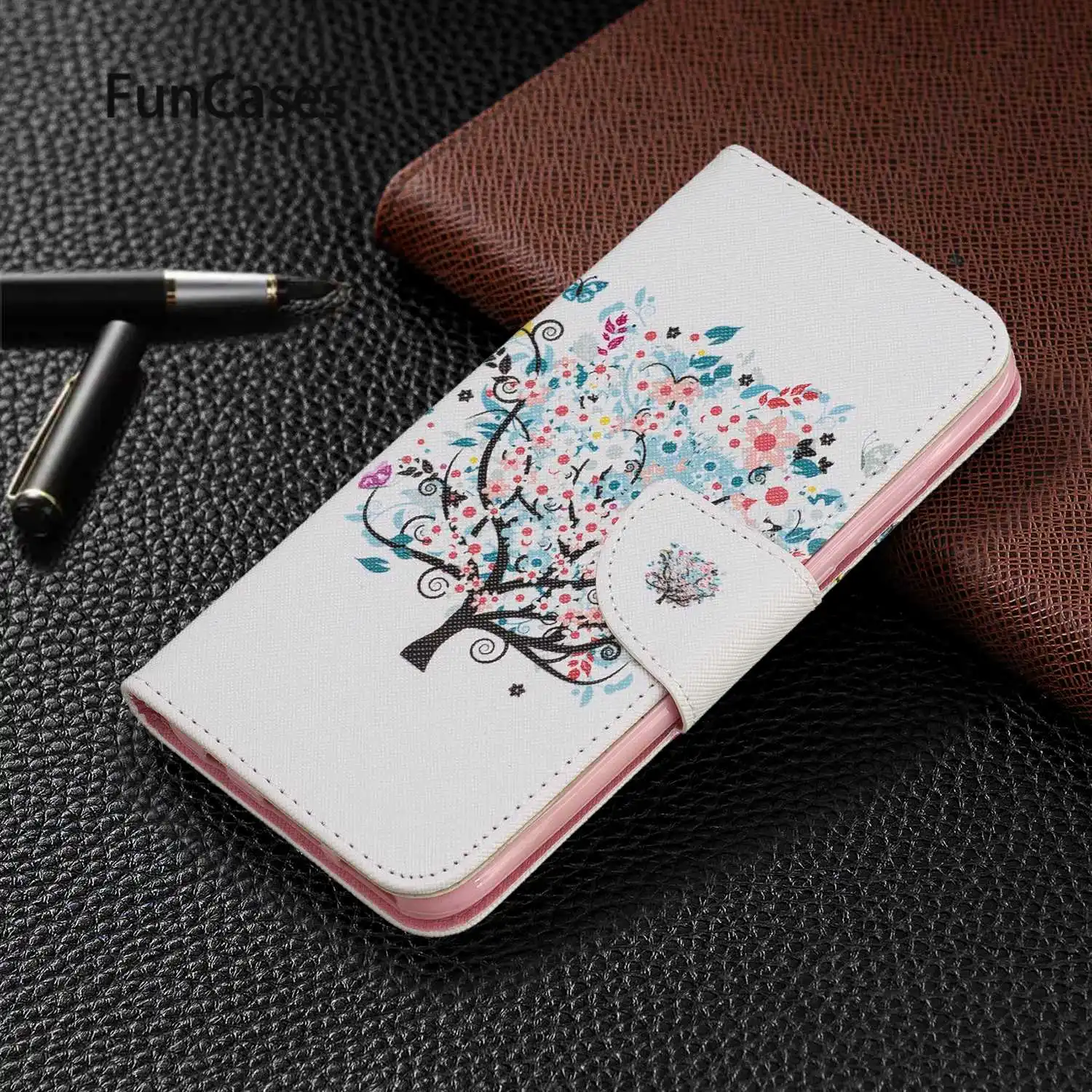 Милый чехол подставка s для etui huawei Nova 5i абстрактный из искусственной кожи книжка