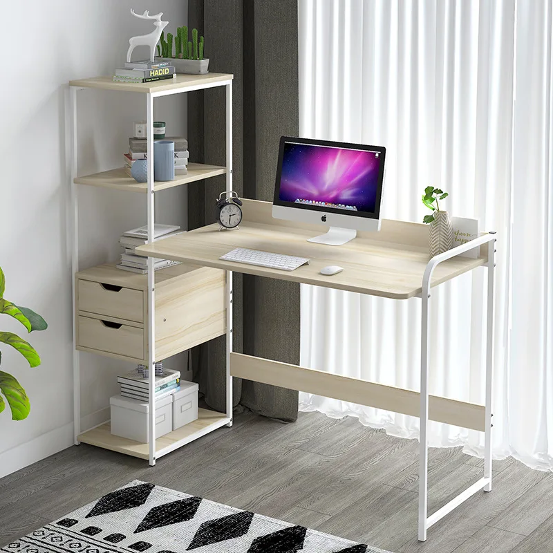 

Computer Table Computer Desktop Table Student Household Economical Bookcase Desk Combination One-piece Doing Homework Table