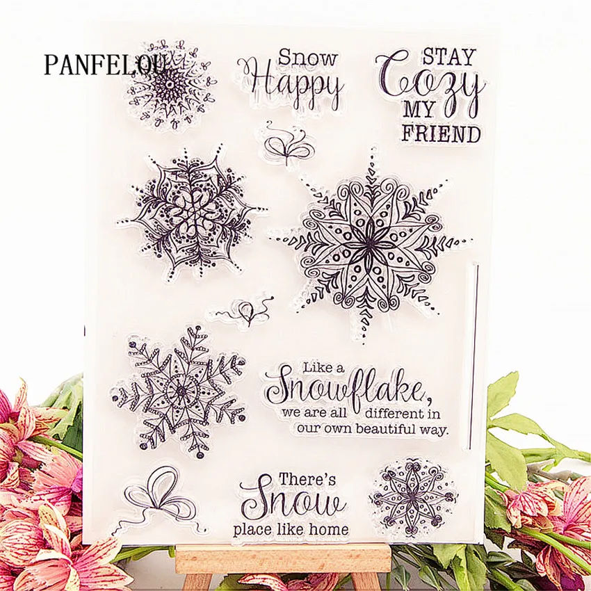 PANFELOU 13x18 кристма Романтический Снег прозрачный силиконовый штамп/печать DIY Скрапбукинг/фотоальбом прозрачные штамп листы