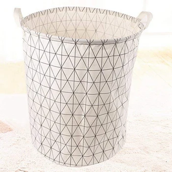 

TOP!-Waterproof Foldable Canvas Laundry Hamper Bucket with Handles for Storage Bin,Kids Room,Home Organizer,Nursery Storage
