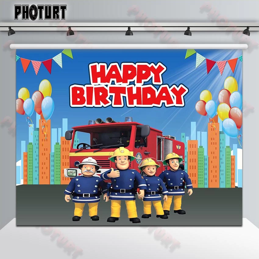 fire engine,fire man sam 8 cards Personalised Birthday Invitations Fireman Sam
