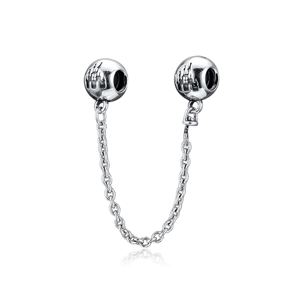 

Pandulaso Fantasyland Castle Safety Chain Woman Beads For Jewelry Making Fits Original 925 sterling silver Bracelets & Bangles