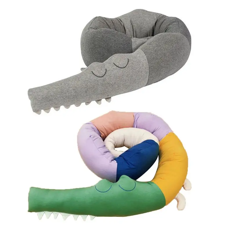 Pára-choques dos Desenhos Almofada do Carro Bebê Cama Animados Crocodilo Recheado Animal Boneca Berço Protetor Travesseiro Infantil Berçário Adereços Sofá 185cm Mod. 204499 2 Amortecedores