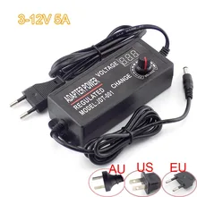 AC 100-220V к DC 3-12V 5A Регулируемый адаптер питания CCTV камера для светодиодной ленты светильник дисплей экран зарядное устройство M20