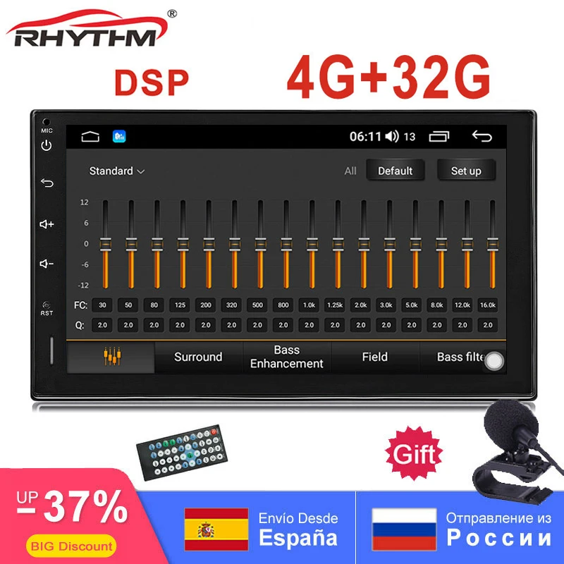 Автомобильный мультимедийный плеер универсальный на Android 9 0 DSP Восьмиядерный