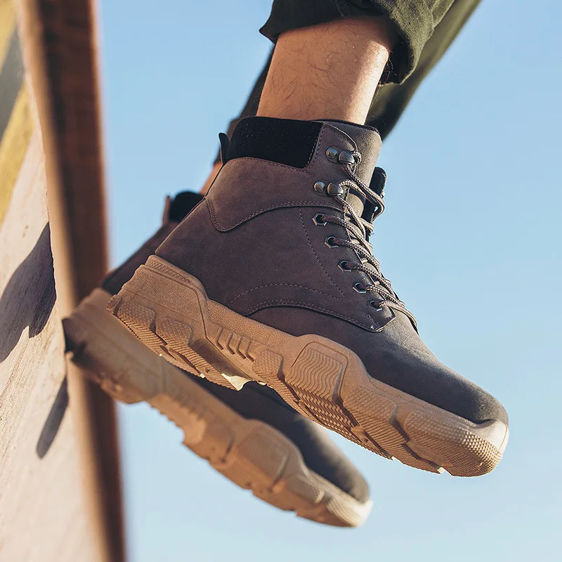 

2019 Autumn And Winter New Style Classic Men Martin Boots zhong gao bang Boots Workwear MEN'S SHOES Fashion British-Style Casual