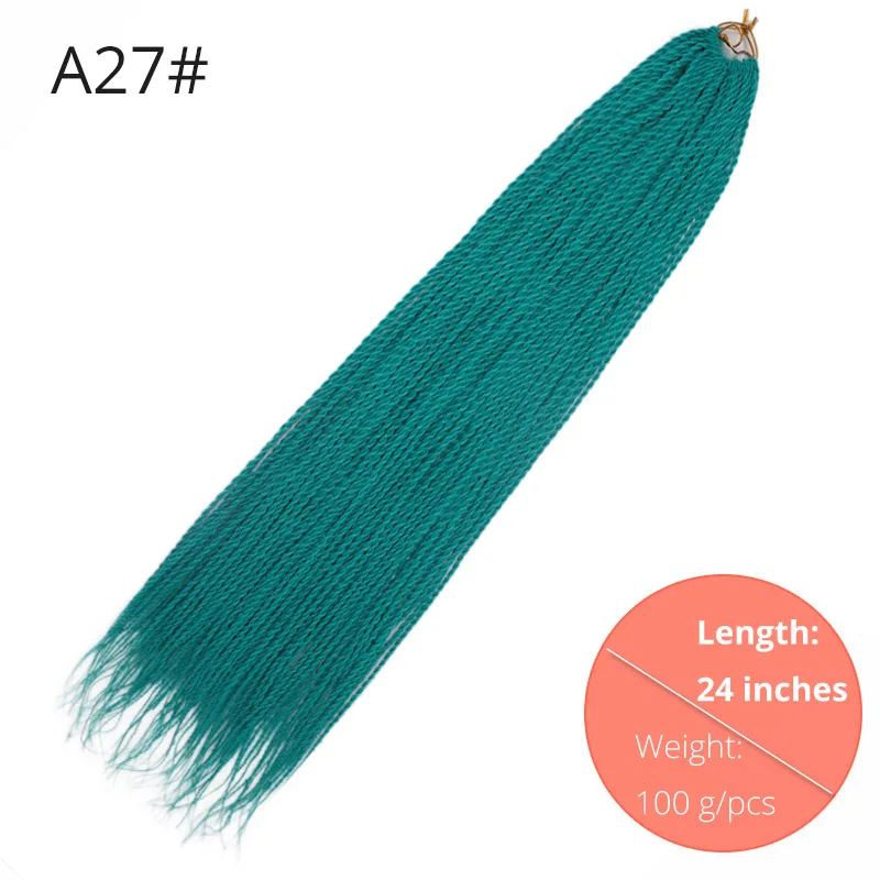 AISI BEAUTY Сенегальский твист 24''inch Ombre каникулы Косплей вязанные волосы для наращивания синтетические дреды для женщин - Цвет: T4/изумрудный