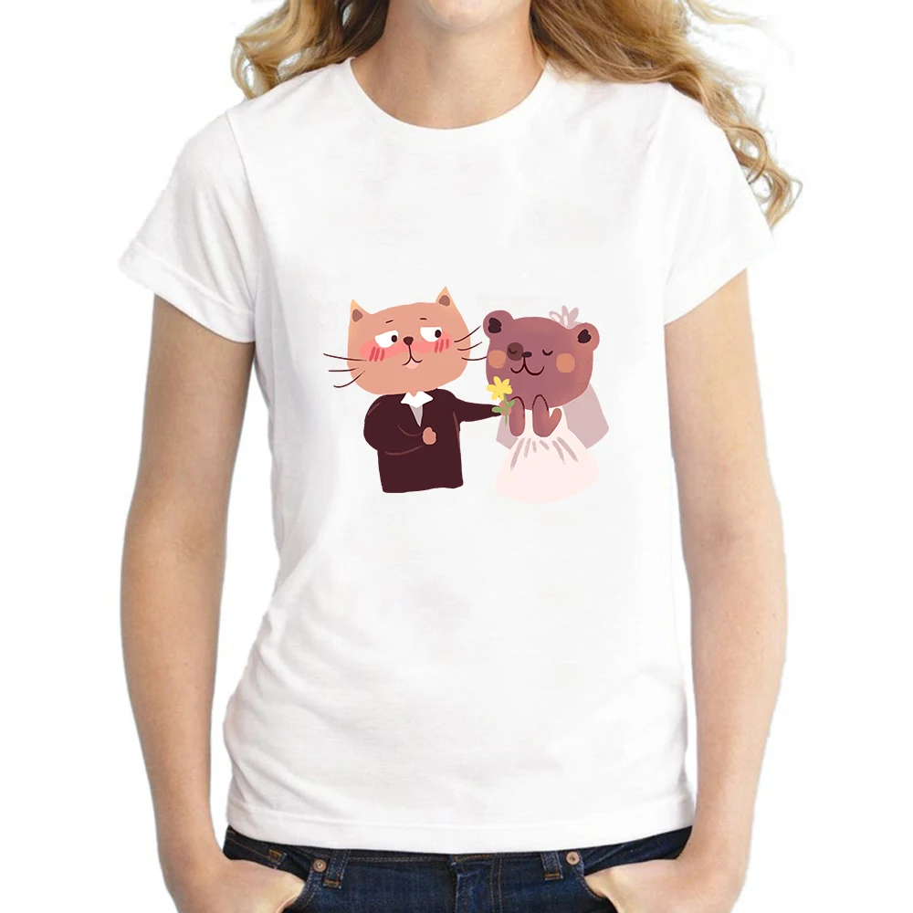 Футболка женская с принтом милого кота смешная рубашка для девушек и женщин