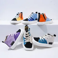 

Runway Design Square Toe Children Canvas Shoes Casual Student Street Colorway Platform Boots Boys Fashion Girls Sneaker E12203