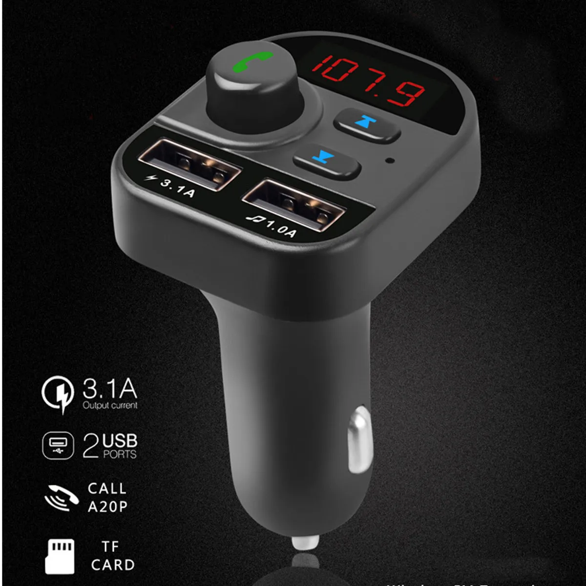 Автомобильный bluetooth MP3 музыкальный плеер громкой связи автомобильный комплект fm-передатчик поддержка tf-карты U диск Быстрый двойной USB зарядное устройство адаптер питания