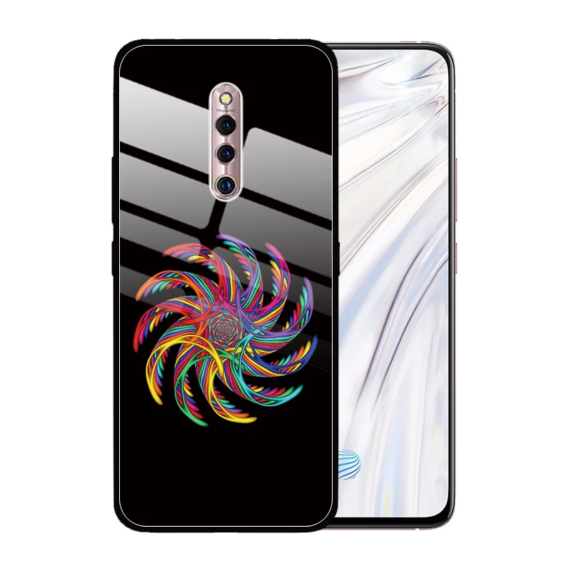 Чехол с изображением цветка мандалы из закаленного стекла для VIVO X27 Pro X23 X21 X20 X7 X9S