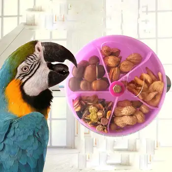 

Bird Parrot Foraging Toy Creative Rotate Wheel Seed Food Ball Training for Parakeet Cockatiel Conure African Grey